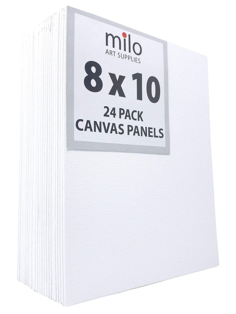 milo Canvas Panel Boards for Painting | 8x10 inches | 24 Pack of Flat Canvas Panels, Primed & Ready to Paint Art Supplies for Acrylic, Oil, Mixed Wet Media, & Pouring, Bulk Painting Party Pack - Image 5
